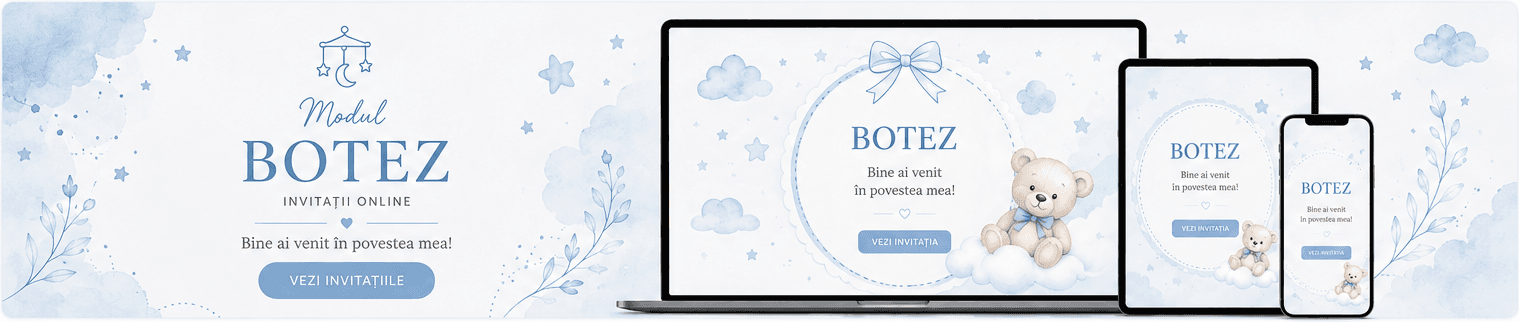 Invitație online Botez