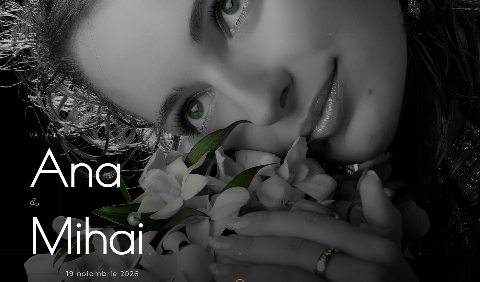 Model invitație Crystal Champagne