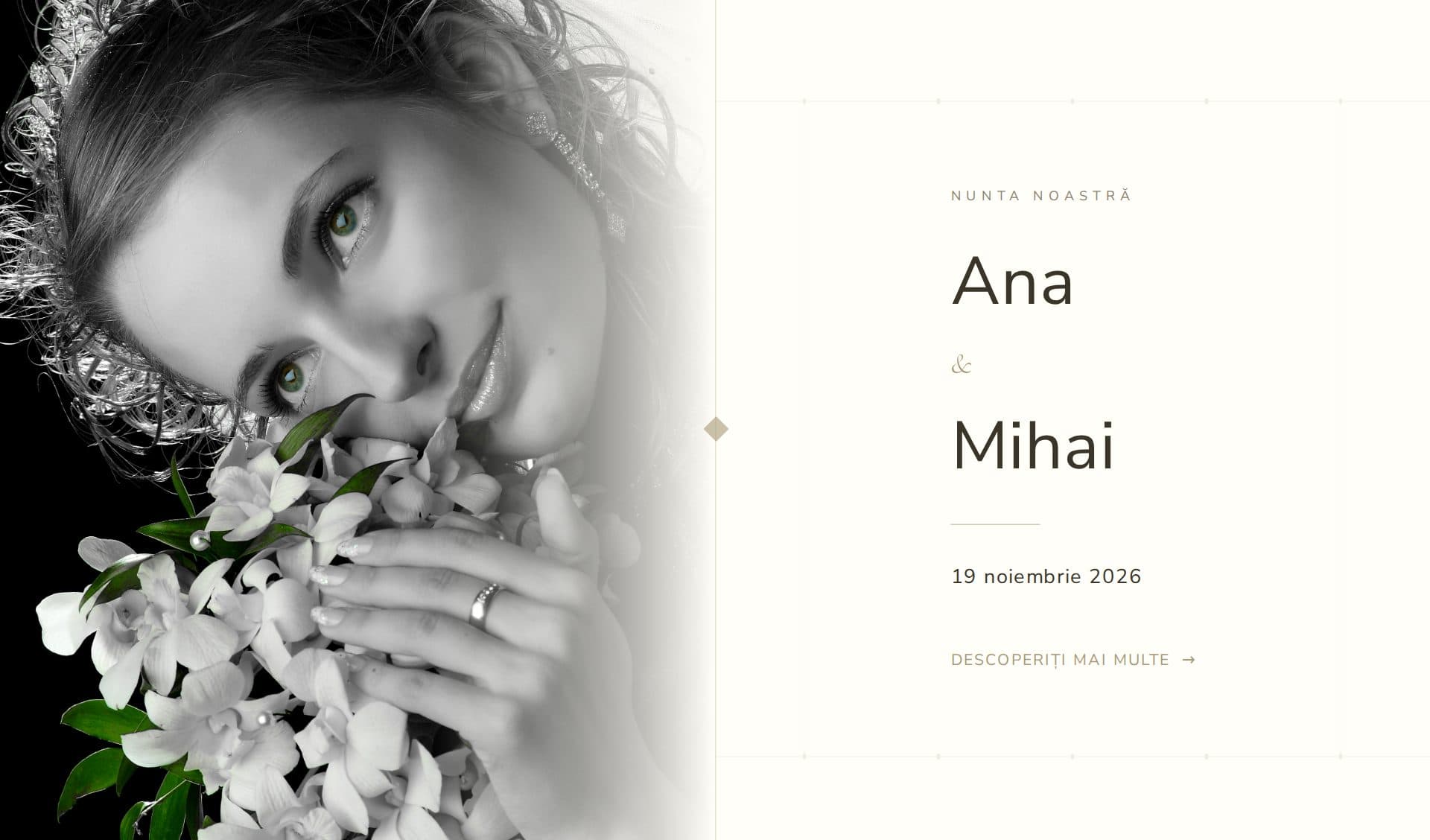 Model invitație Ivory Pearl