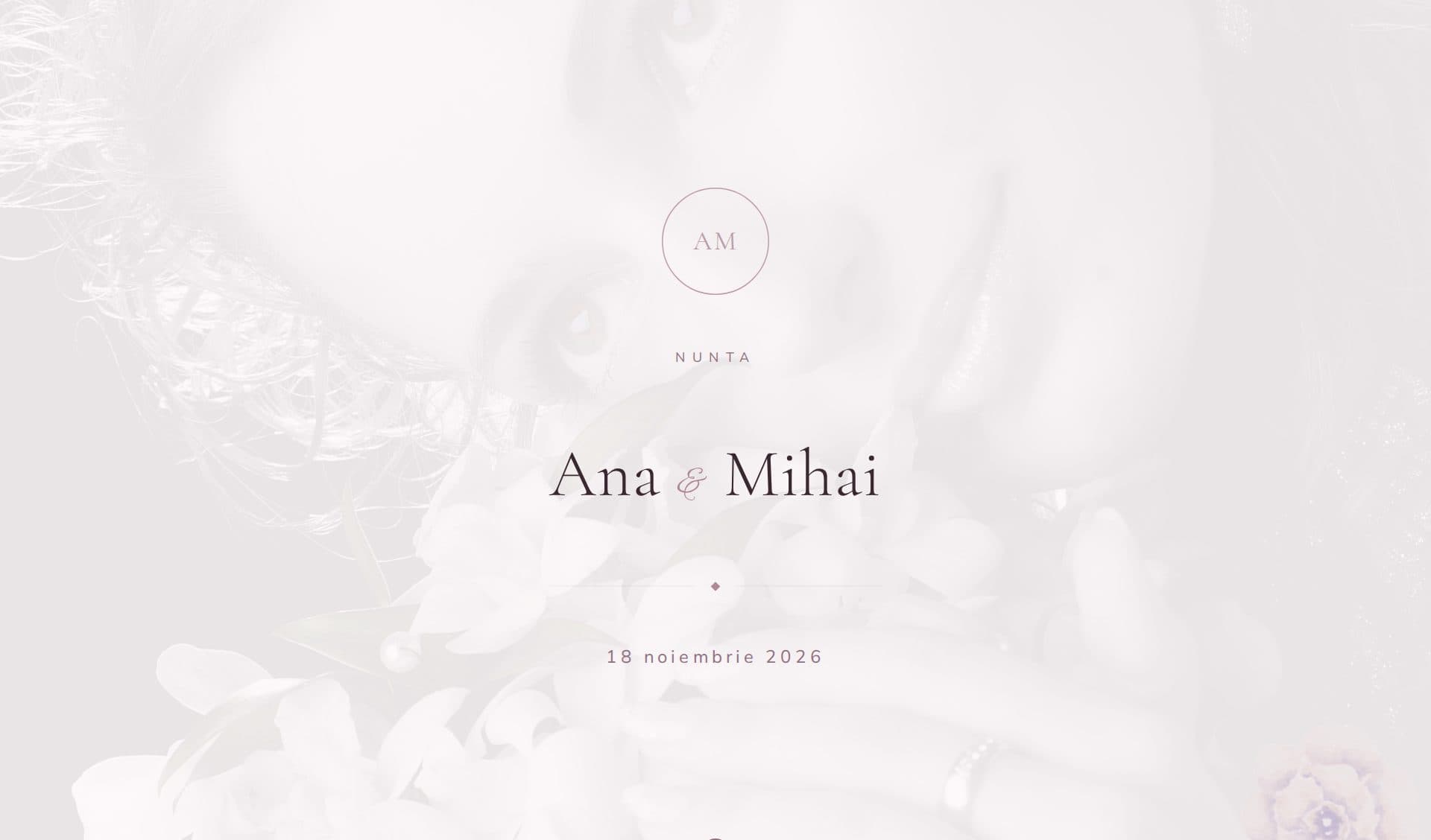 Model invitație Blush Magnolia