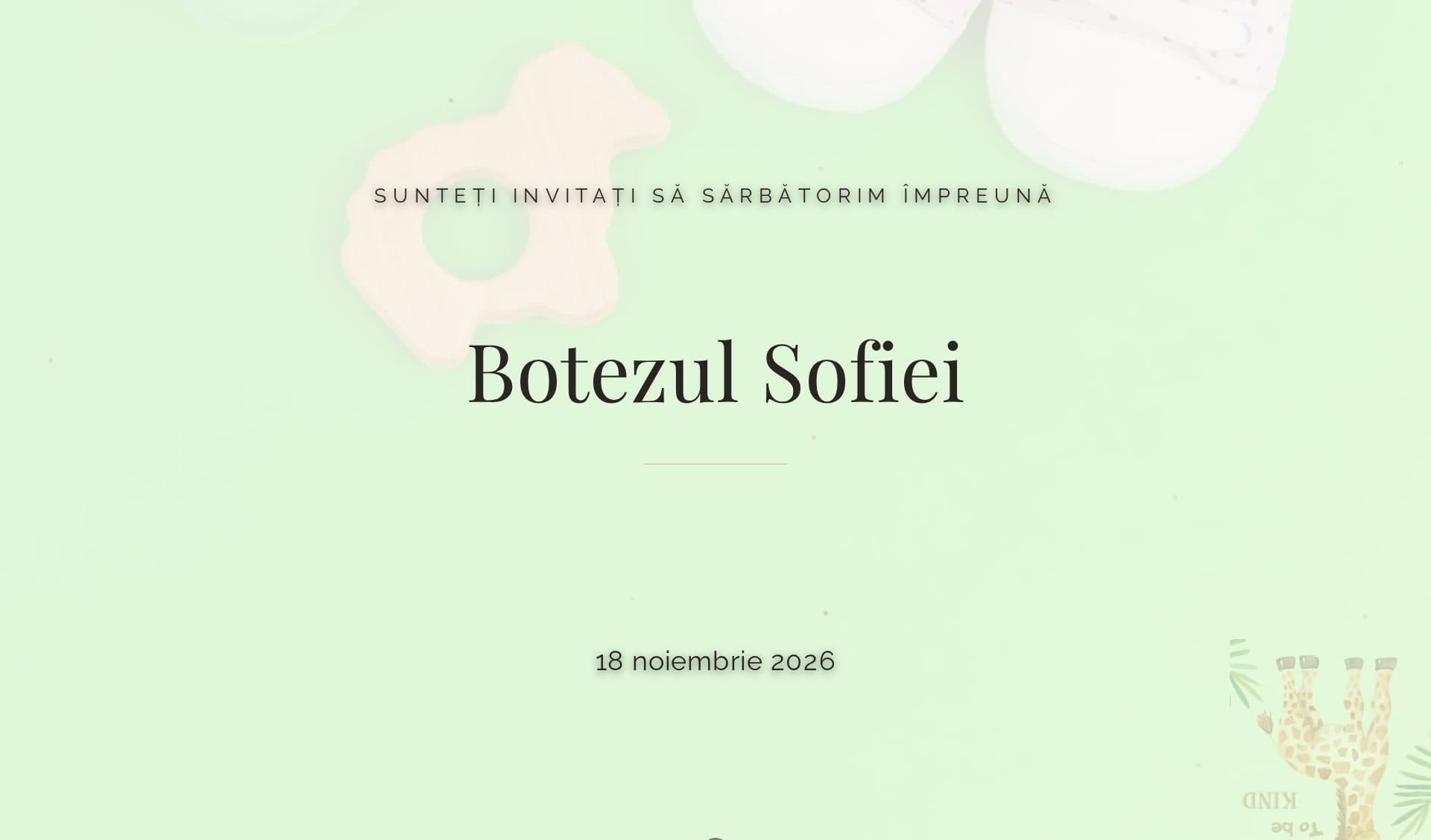 Model invitație Elegant Gold