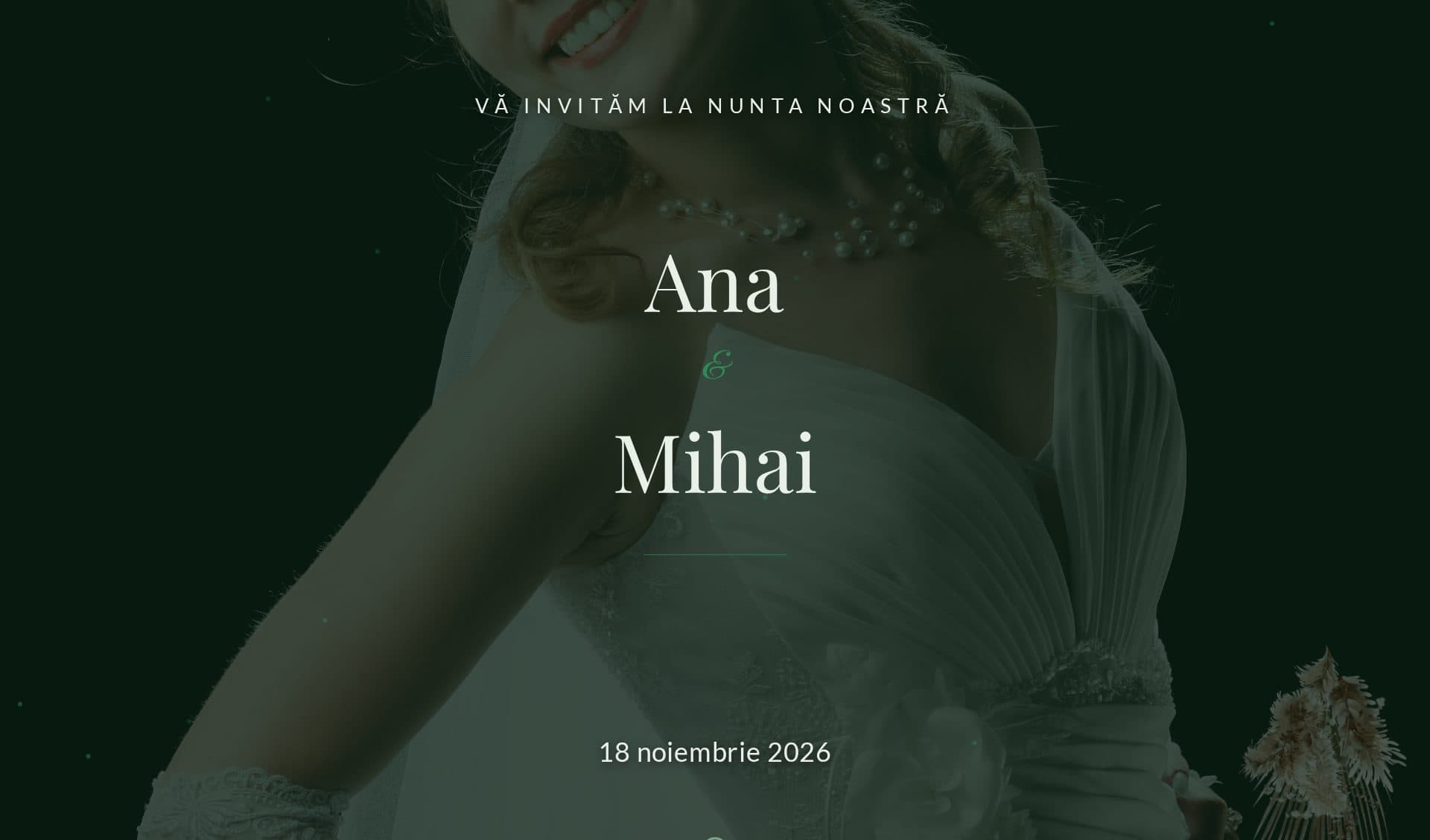 Model invitație Emerald Enchanted