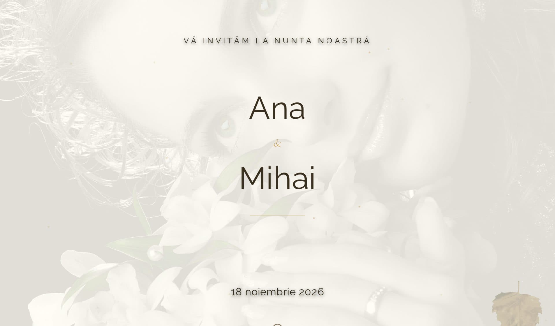 Model invitație Gold Autumn