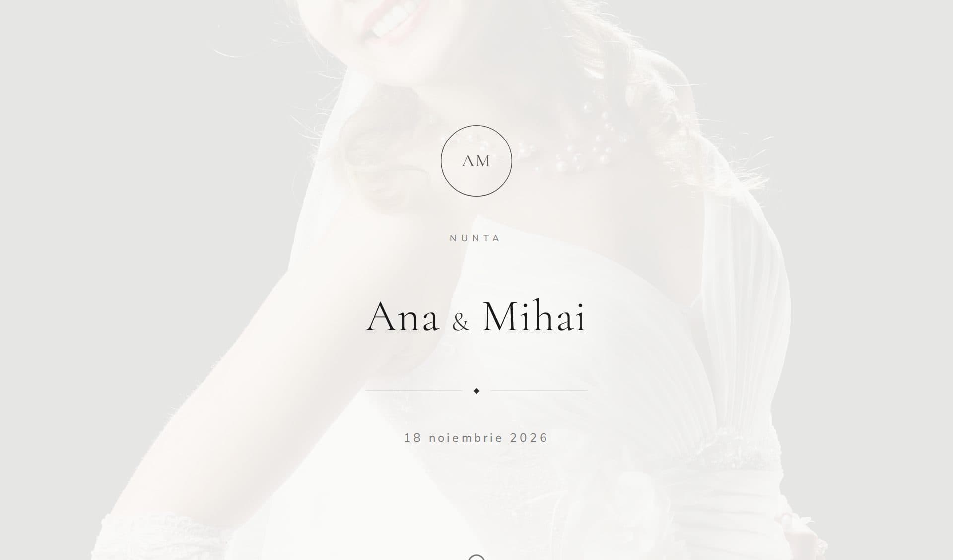Model invitație Minimal White