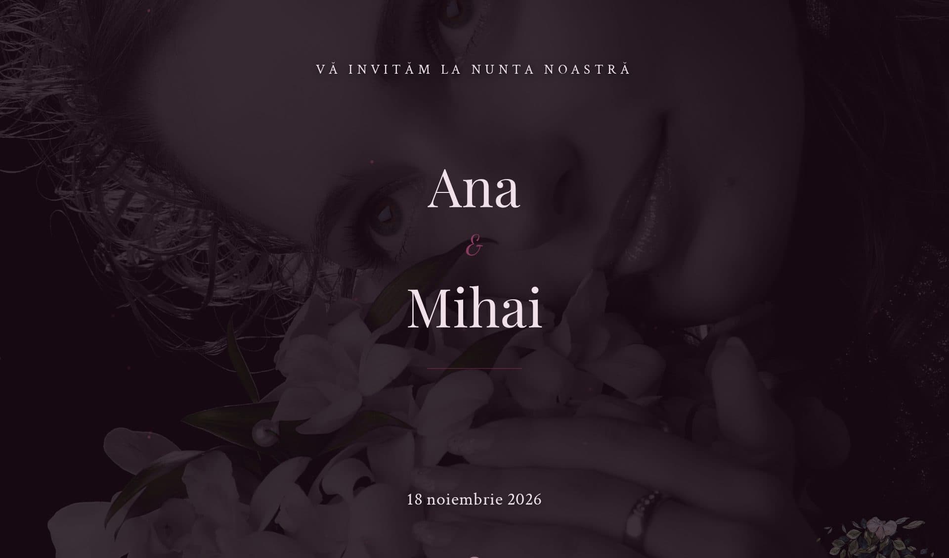 Model invitație Moody Romance