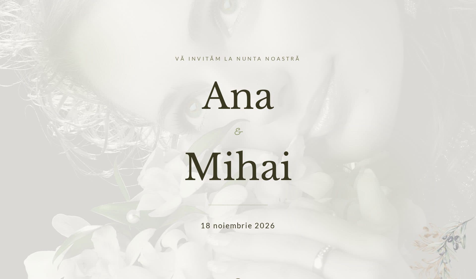 Model invitație Olive Mediterranean