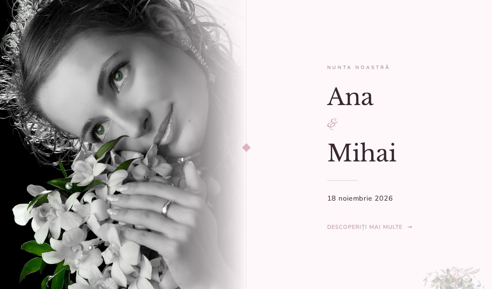 Model invitație Orchid Blush