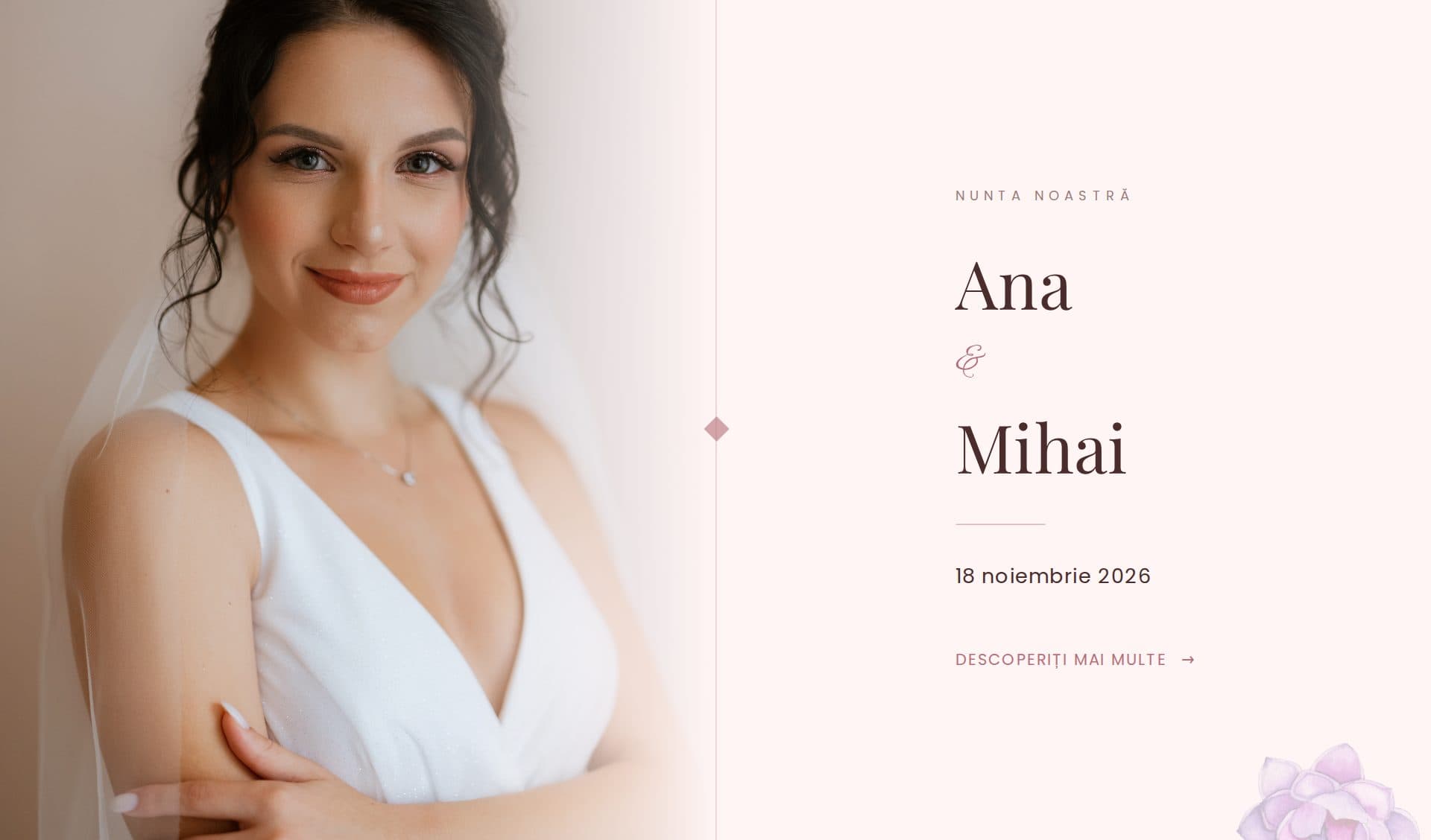 Model invitație Rosé Gold